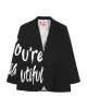 Baskı Detaylı Blazer Ceket Siyah