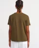 Bisiklet Yaka Pamuklu T-shirt-Haki