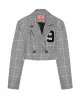 Çift Düğmeli Crop Blazer Ceket Gri