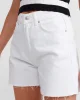 Denim Şort-Beyaz