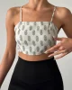 Desenli Crop Bluz Natur