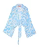 Desenli Kısa Kimono Mavi