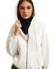 Fermuarlı Sweat Ceket Ekru