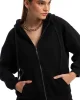 Fermuarlı Sweat Ceket Siyah