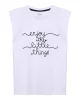 Flok Detaylı T-shirt Beyaz/Siyah