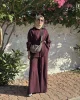 Keten Gömlek Pantolon Takım - Bordo