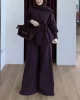 Keten Gömlek Pantolon Takım - Bordo