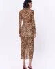 Leopar Desenli Midi Etek Kahve