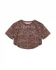 Nakış Detaylı Leopar Desenli T-shirt Kahve