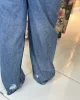 Paçası Yırtık Denim Pantolon Mavi