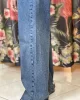Paçası Yırtık Denim Pantolon Mavi