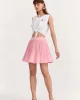 Pile Detaylı Etek Pembe