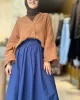 Poplin Etek Lacivert