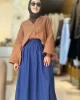 Poplin Etek Lacivert