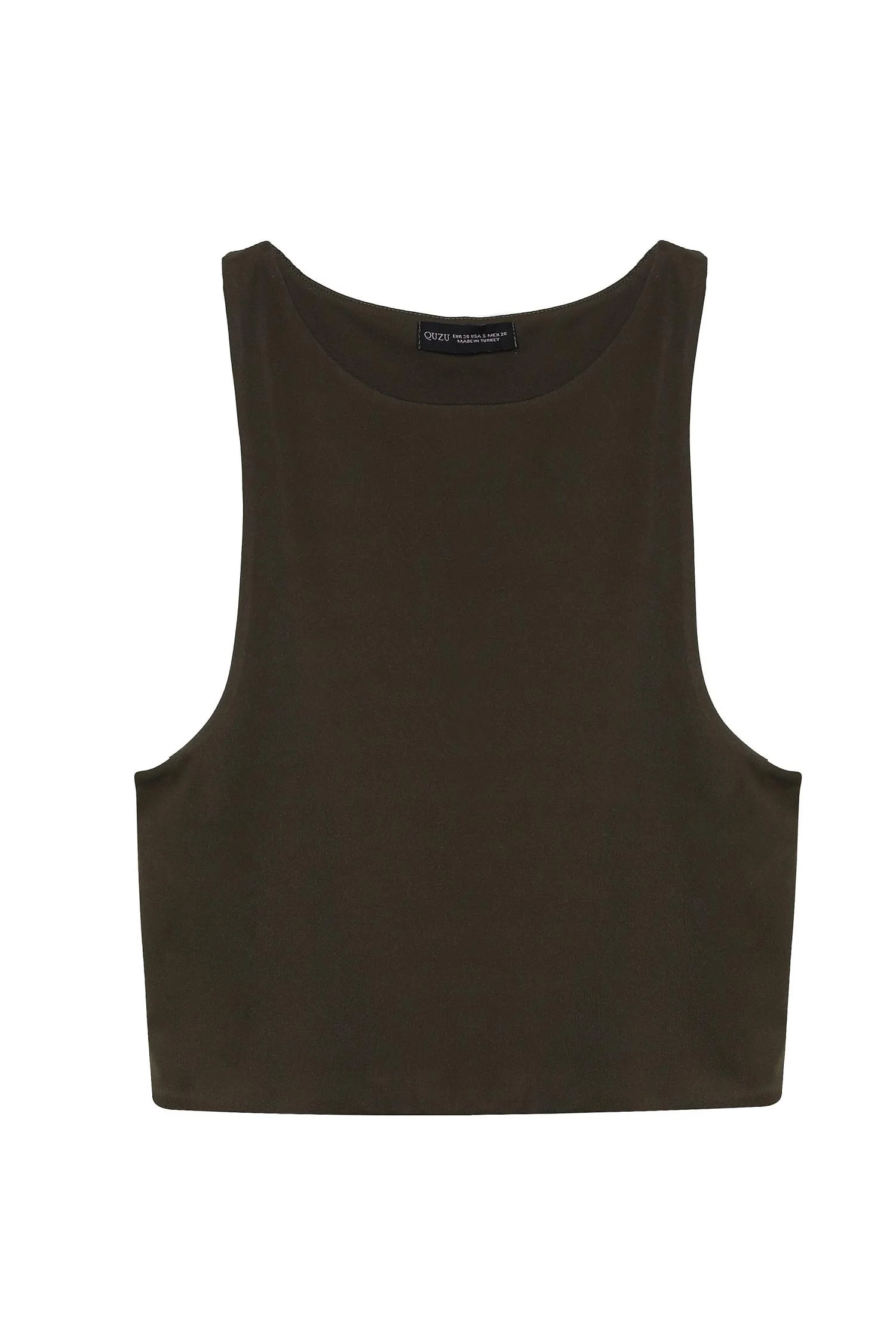Askılı Crop Bluz Haki