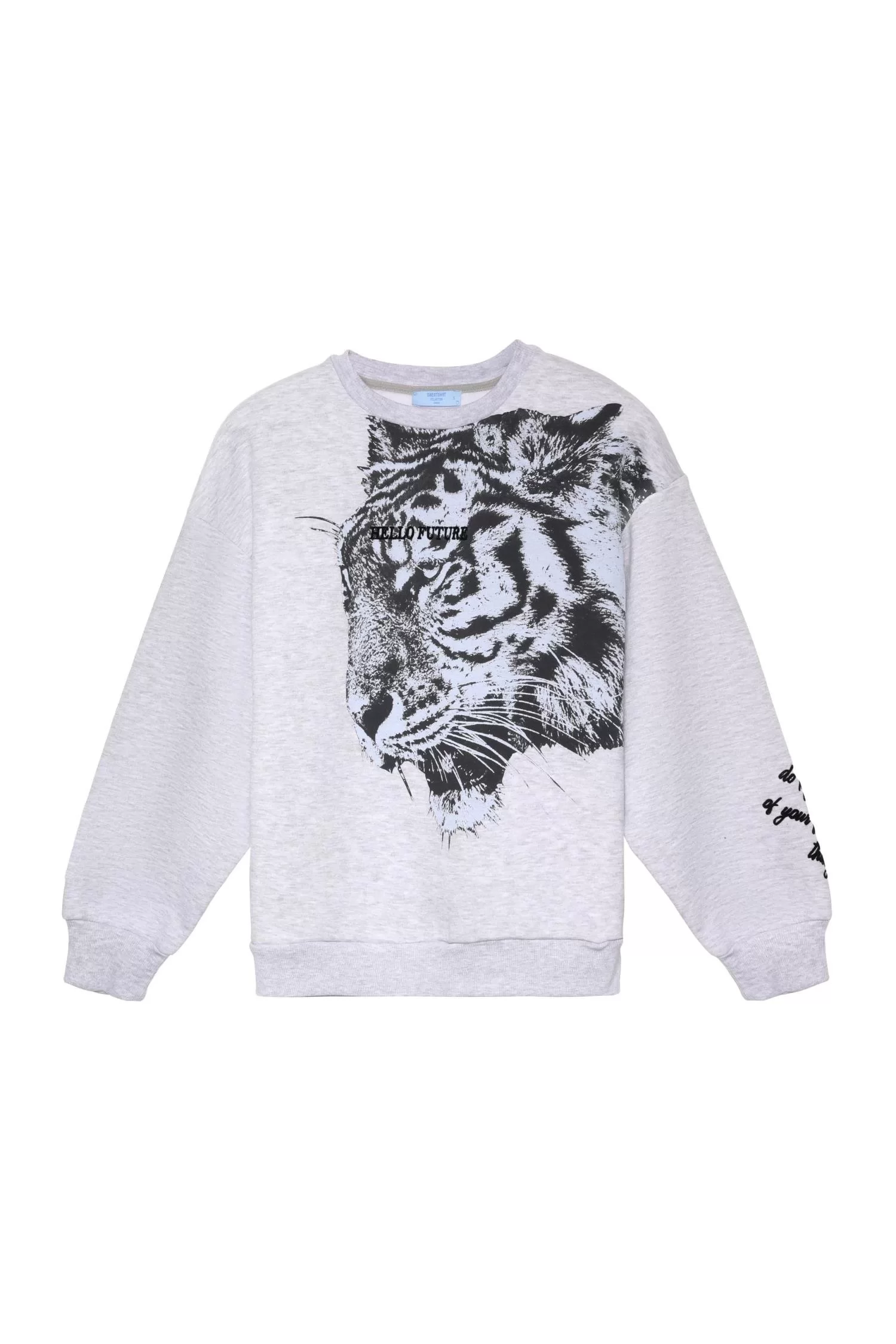 Baskı Detaylı Sweatshirt Gri