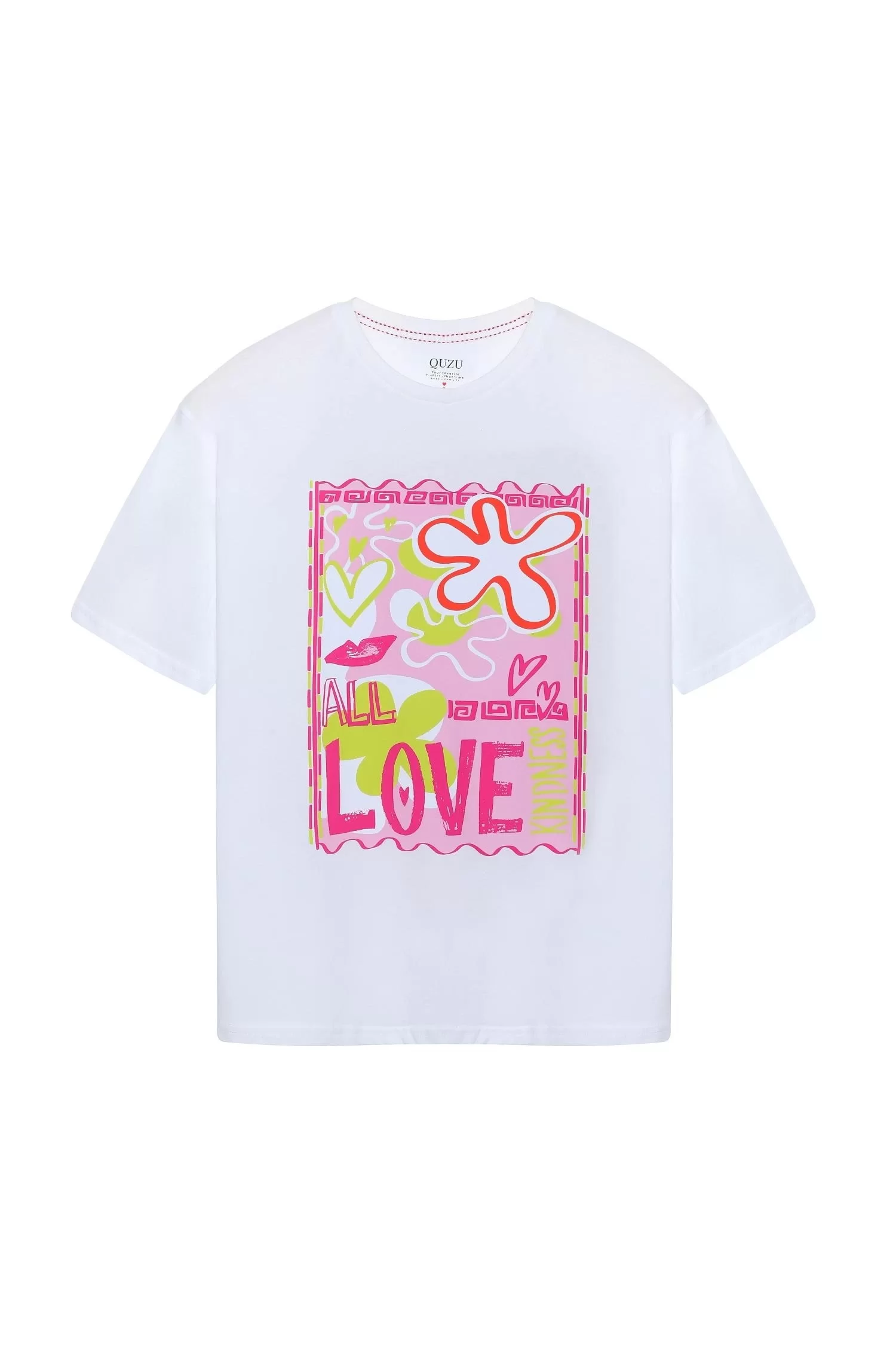 Baskı Detaylı T-shirt Ekru