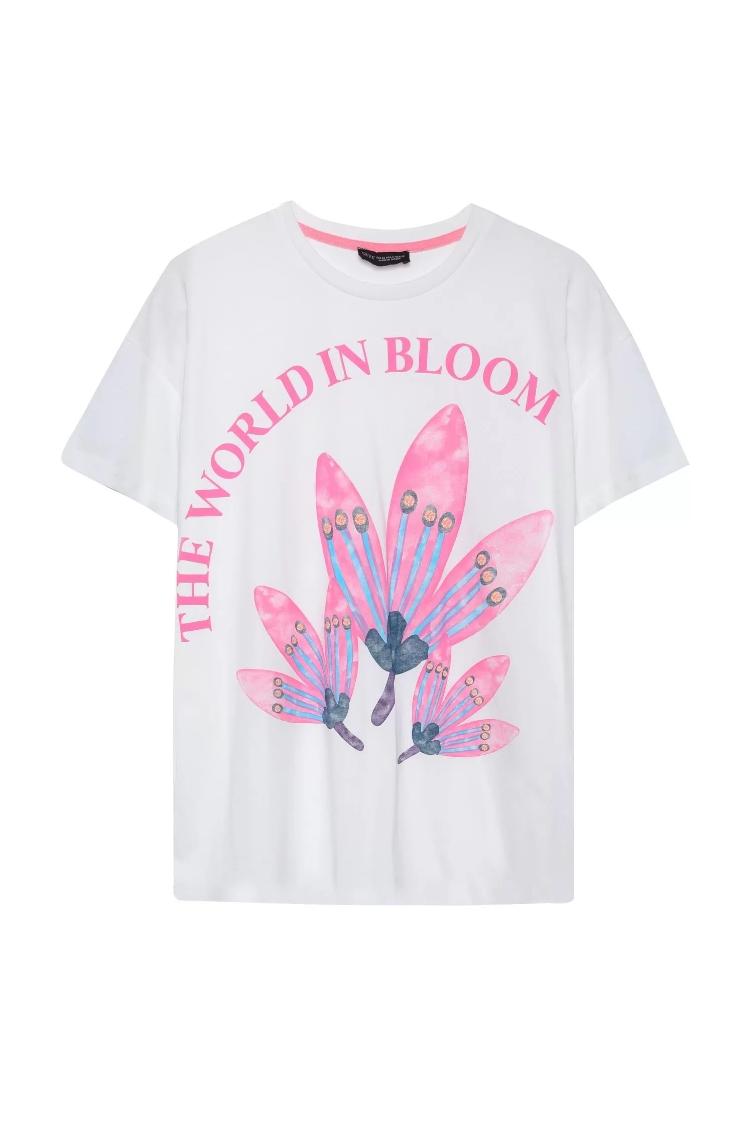 Baskı Detaylı Tshirt Ekru