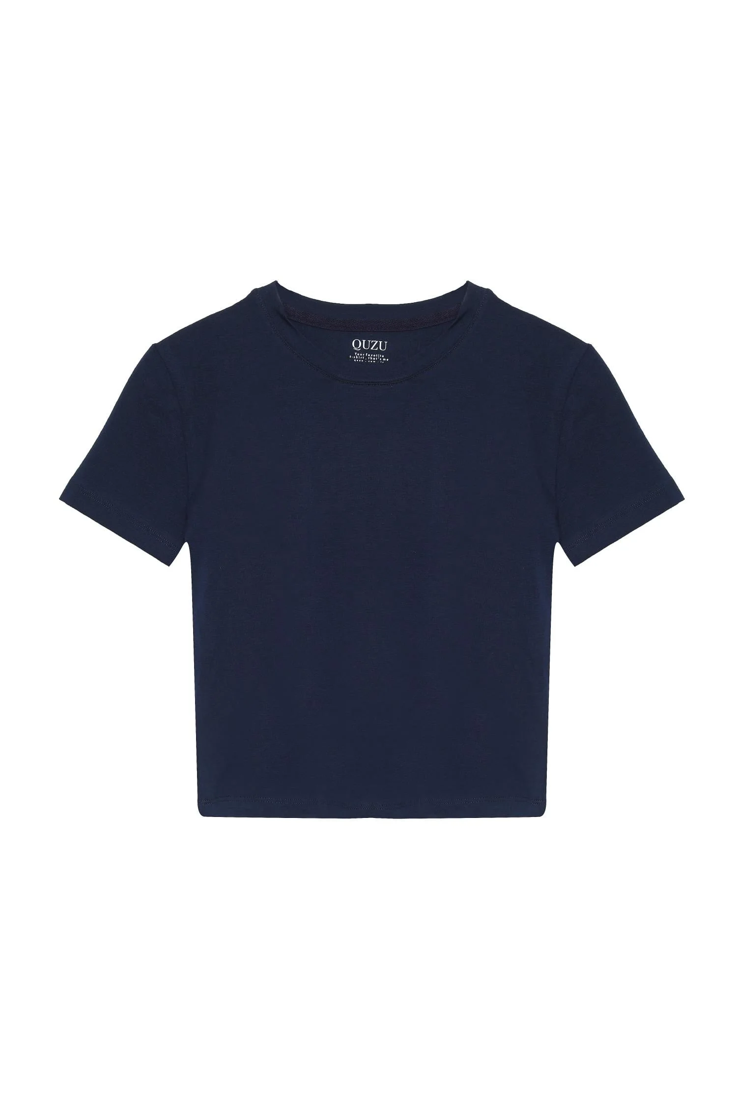 Bisiklet Yaka Basic T-shirt Lacivert