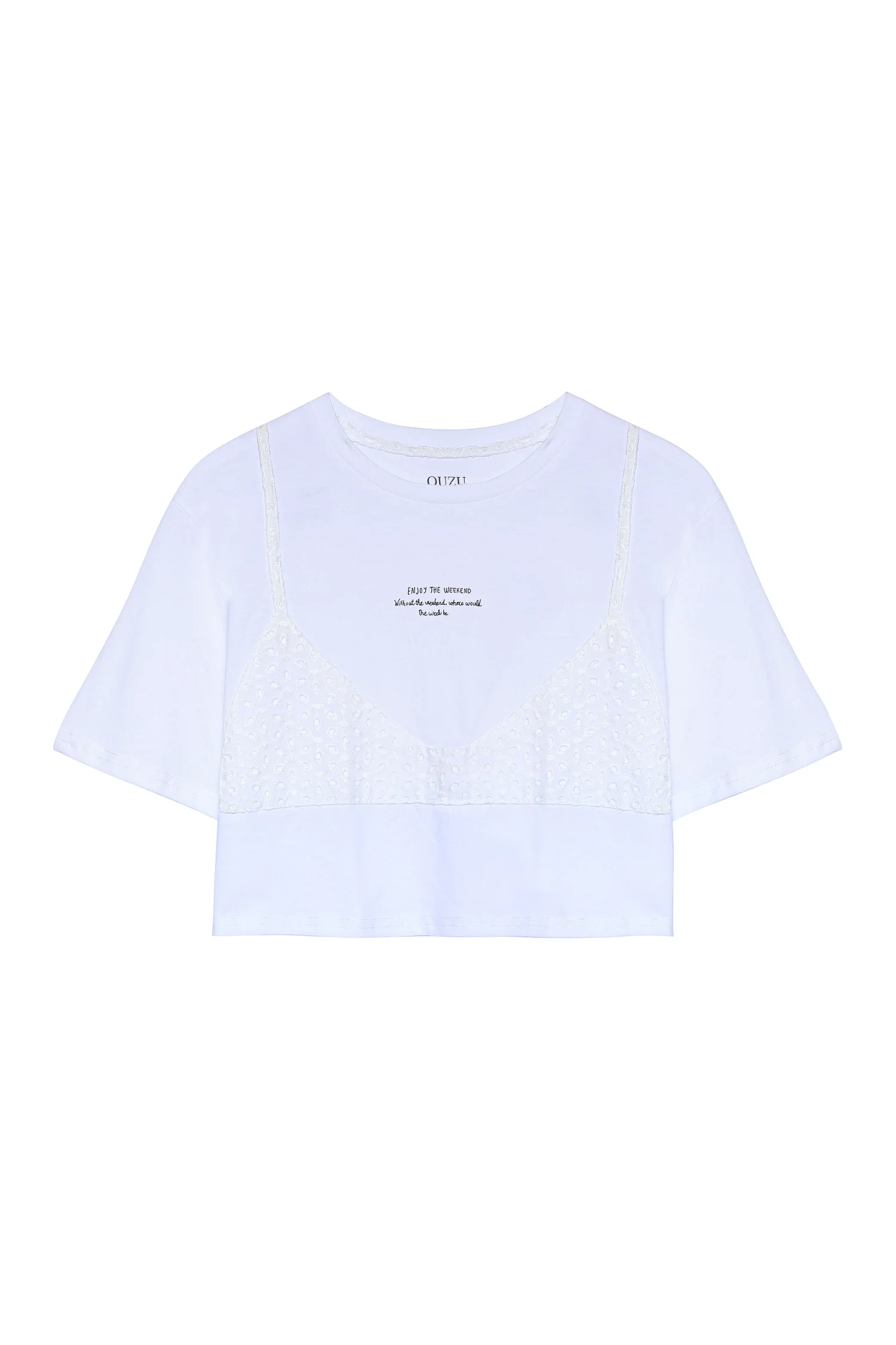 Brode Detaylı T-Shirt