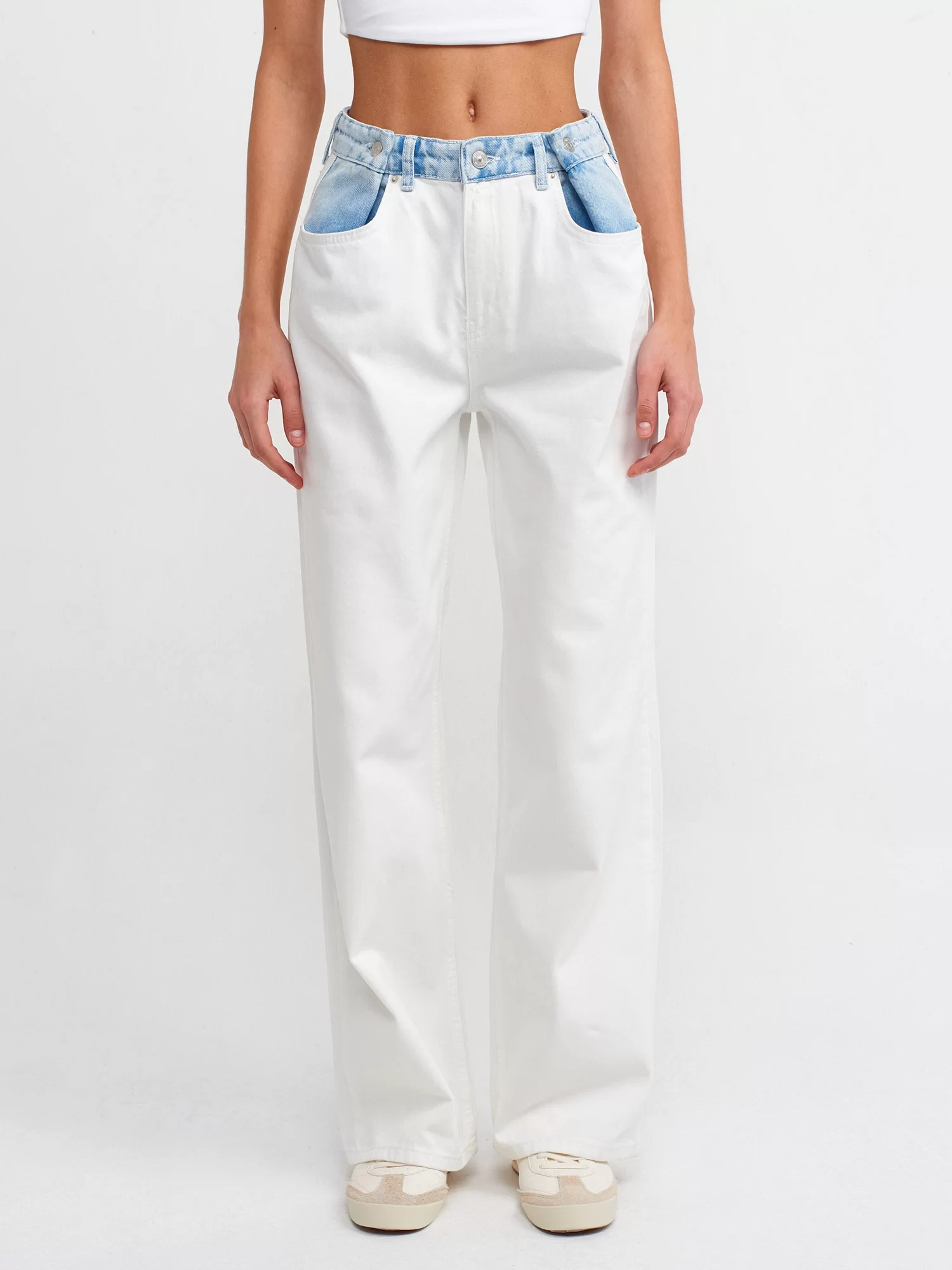 Denim Garnili Pamuk Pantolon