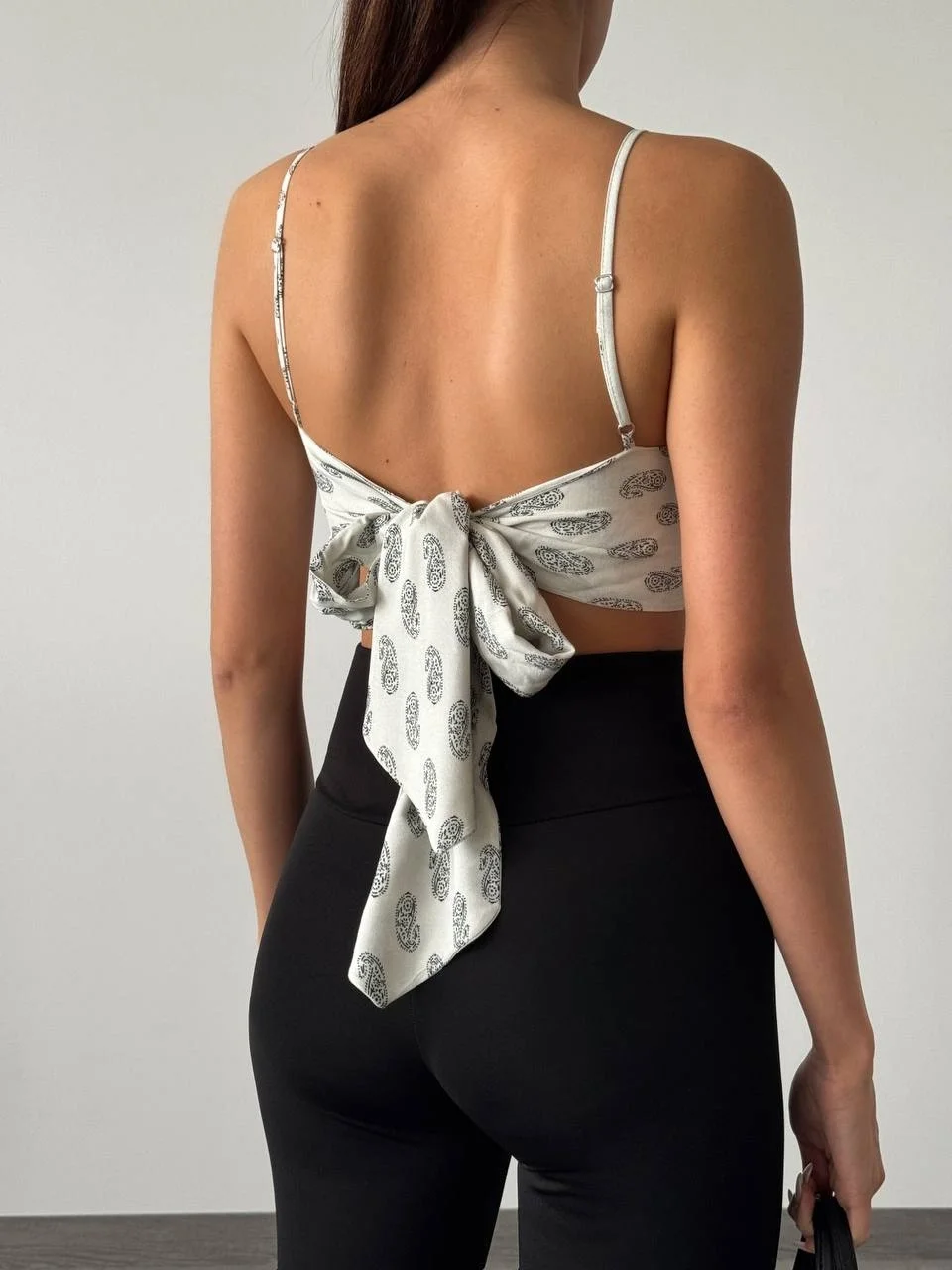 Desenli Crop Bluz Natur