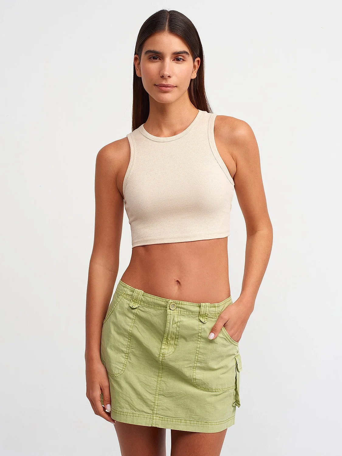 Dikiş Detaylı Crop Top