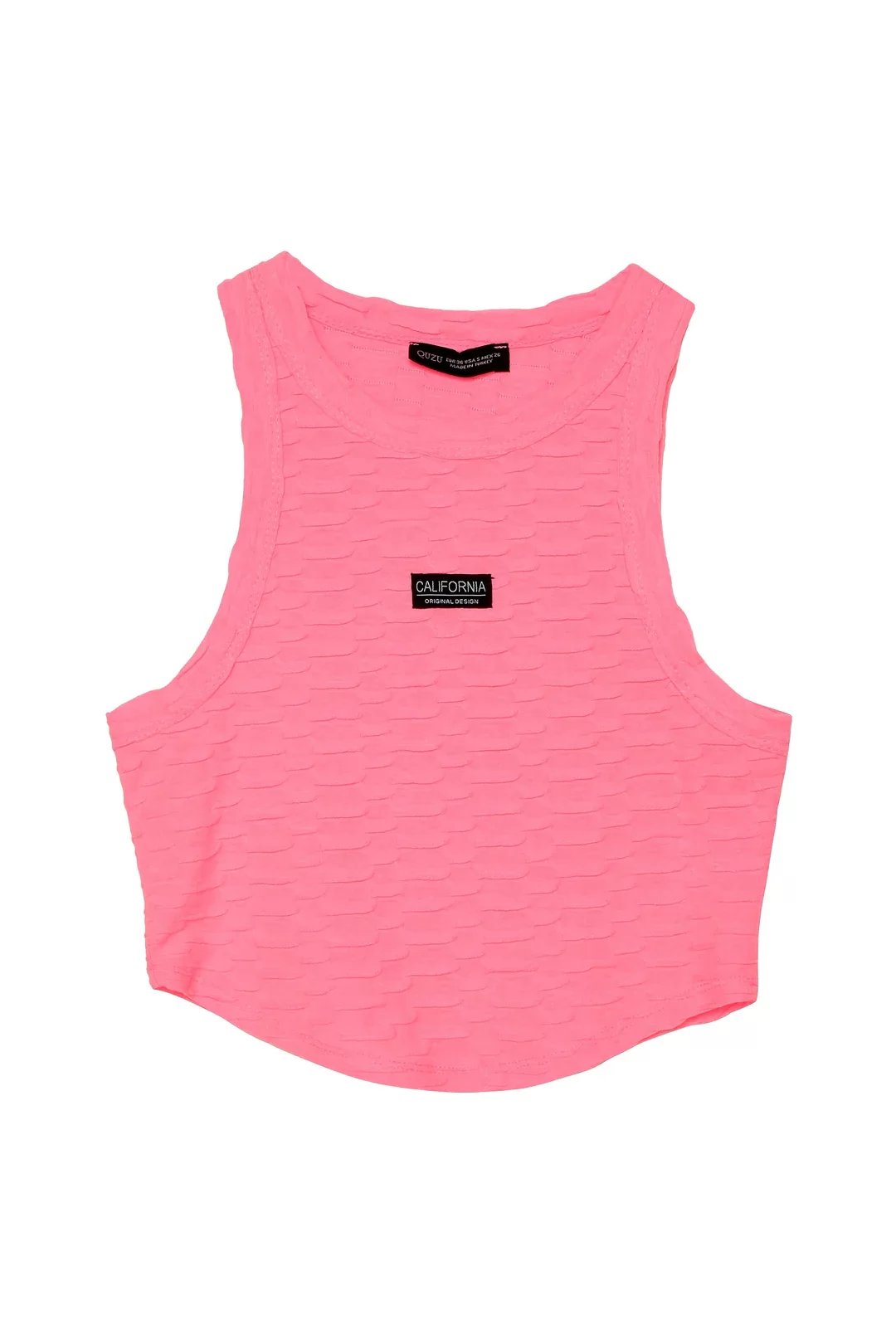 Etiket Detaylı Atlet Pembe