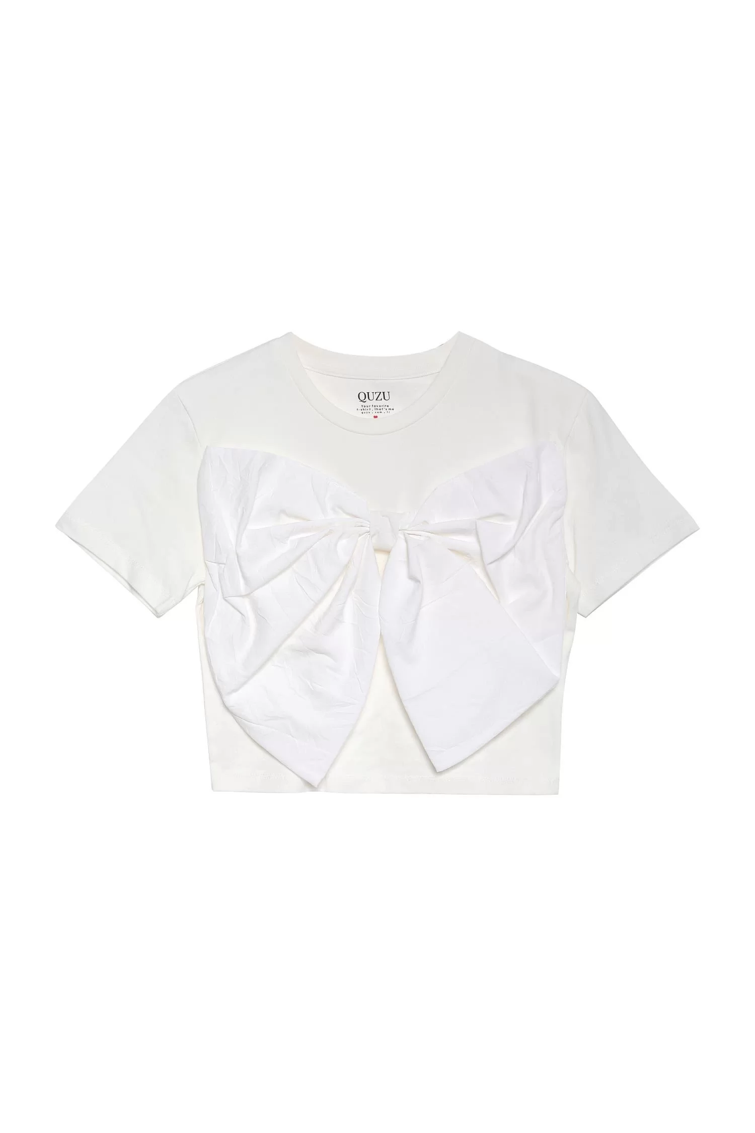 Fiyonk Detaylı T-shirt Ekru