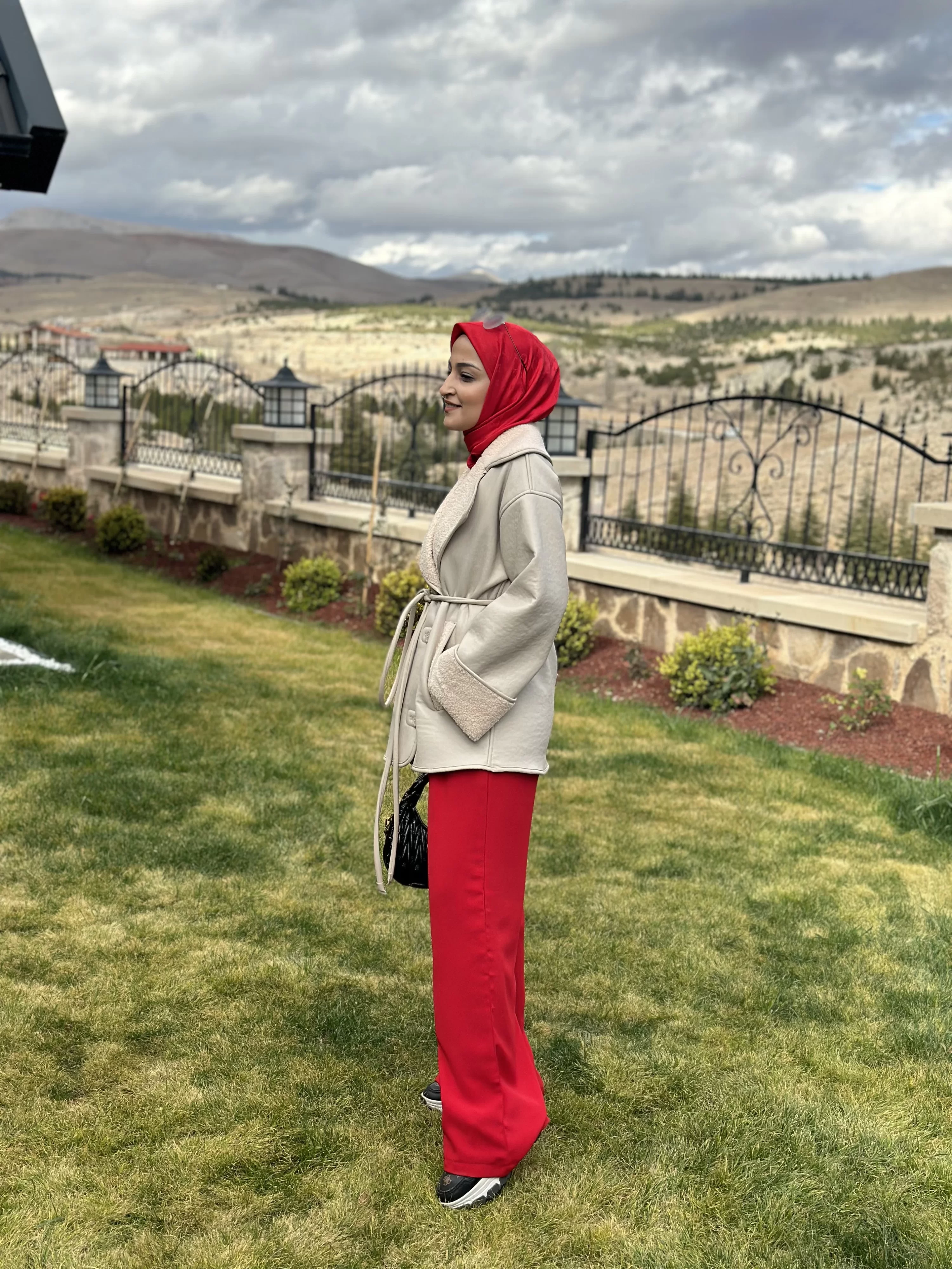 Kışlık Deri Detaylı Mont Kaban