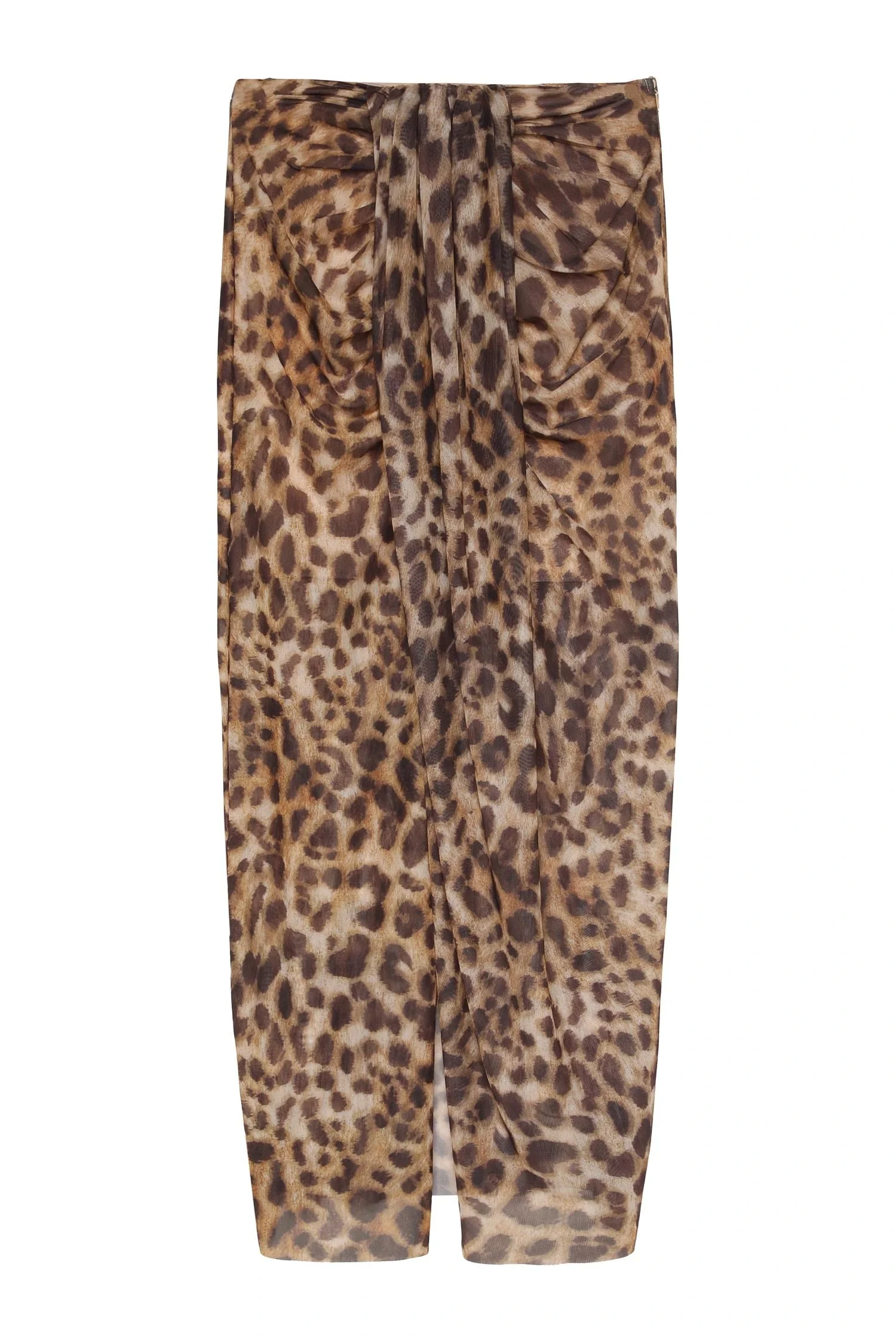 Leopar Desenli Midi Etek Kahve