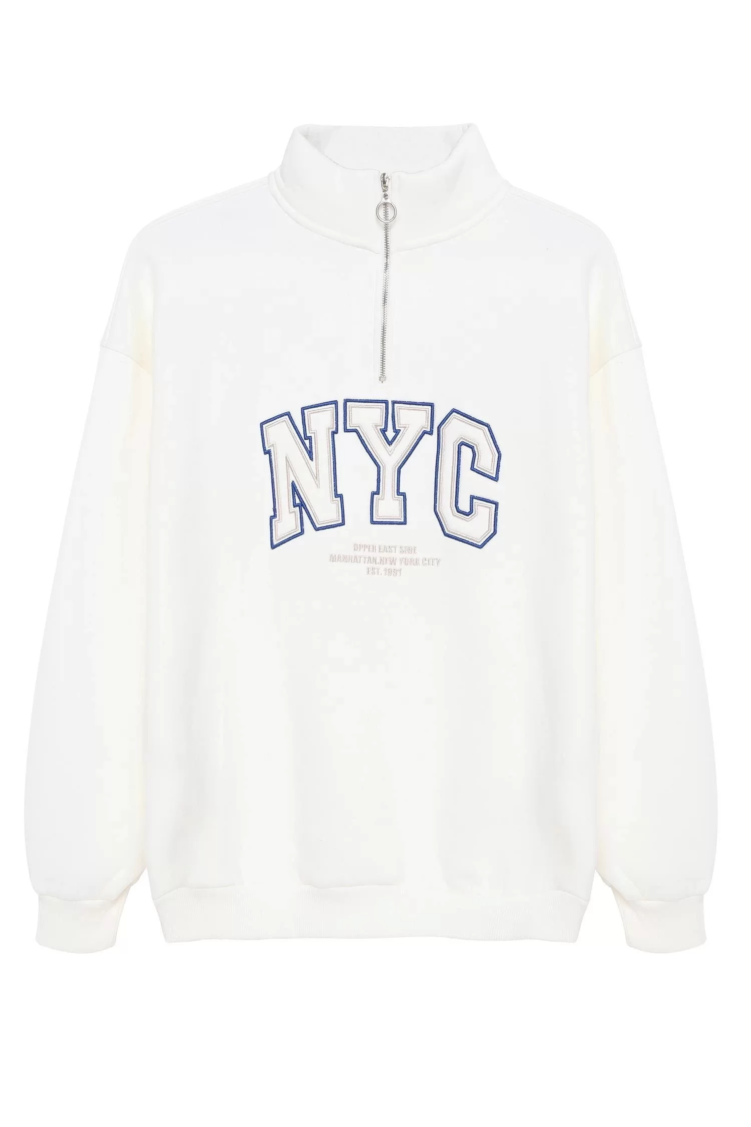 Nakışlı Fermuarlı Sweat