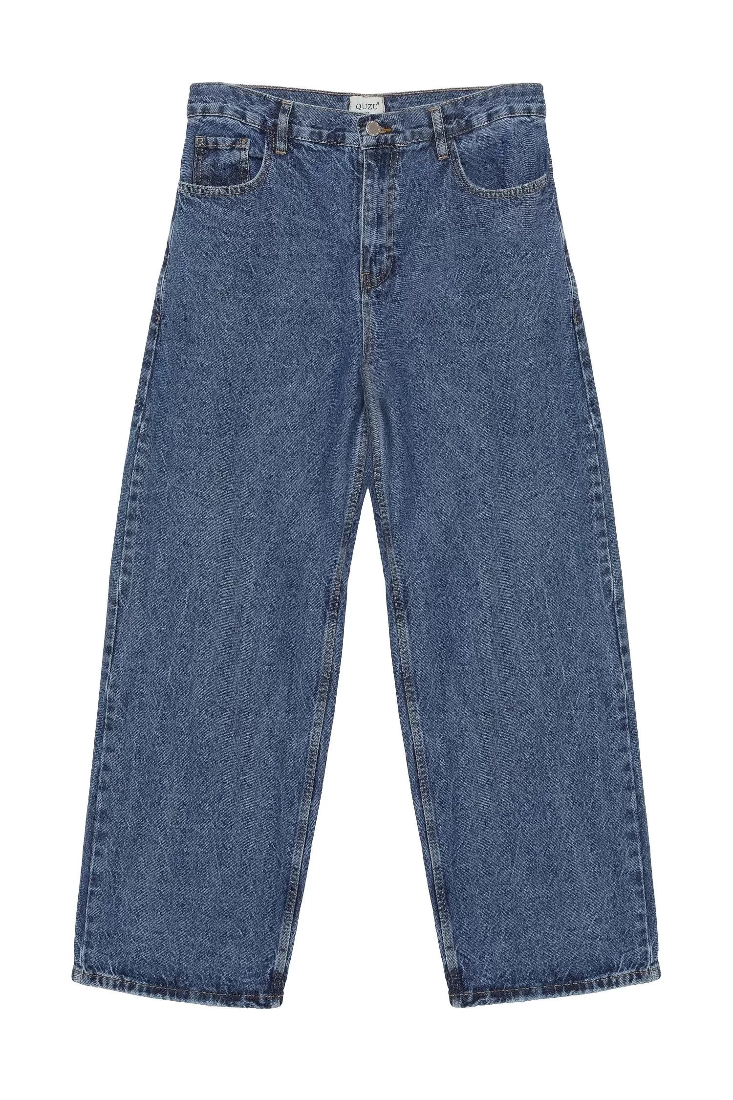 Paçası Yırtık Denim Pantolon Mavi