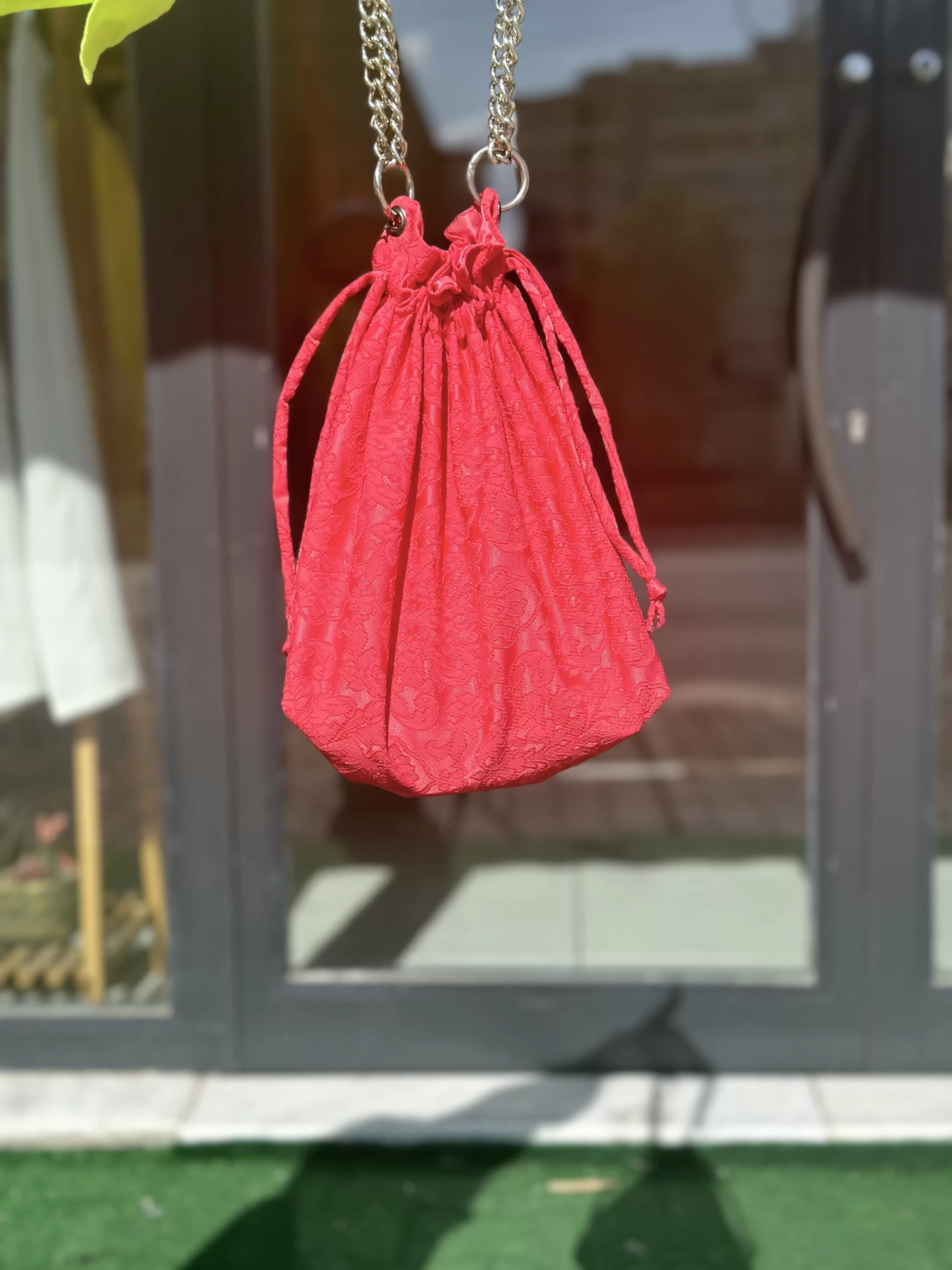 Pembe Güpür Torba Çanta