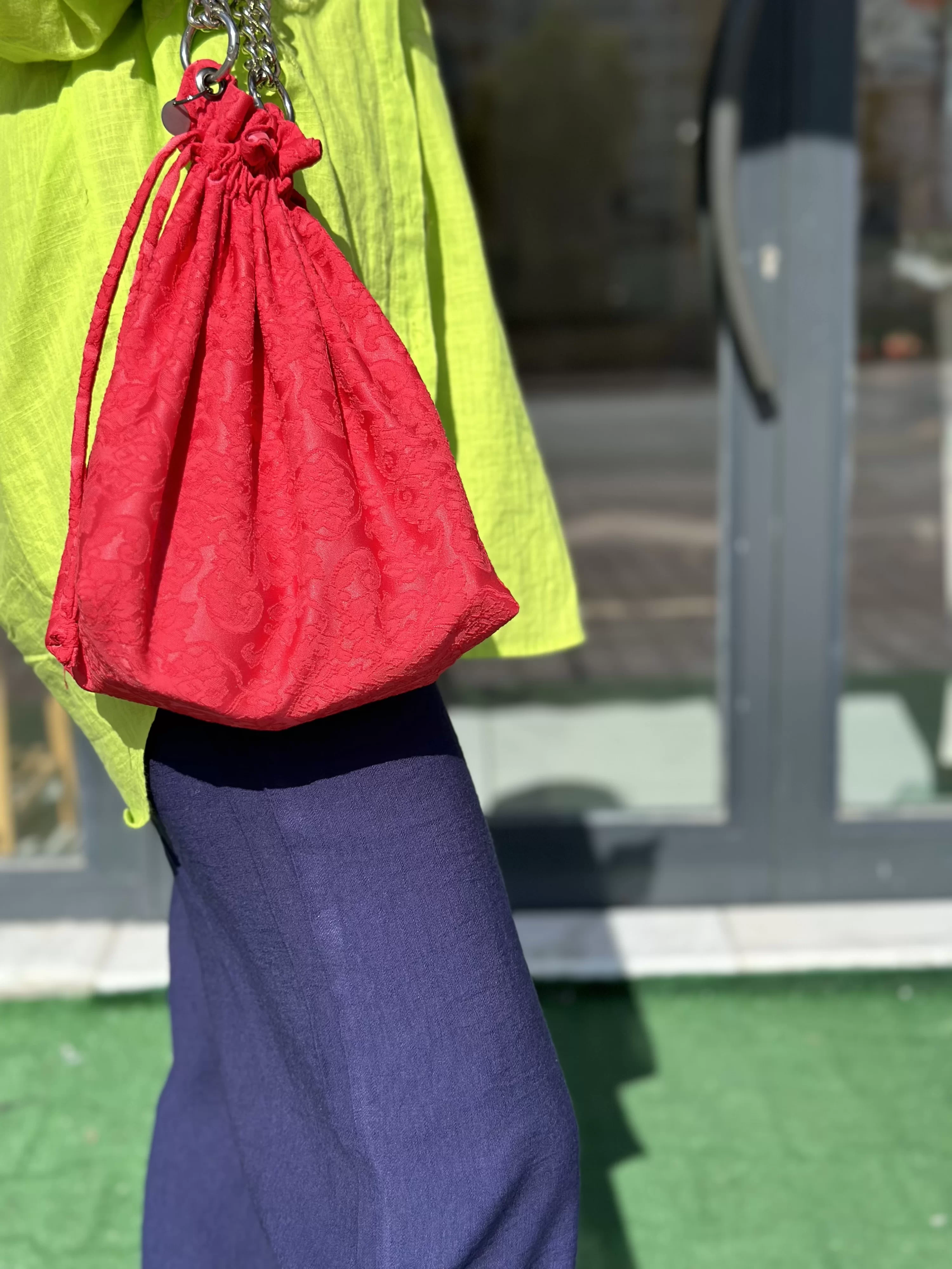 Pembe Güpür Torba Çanta