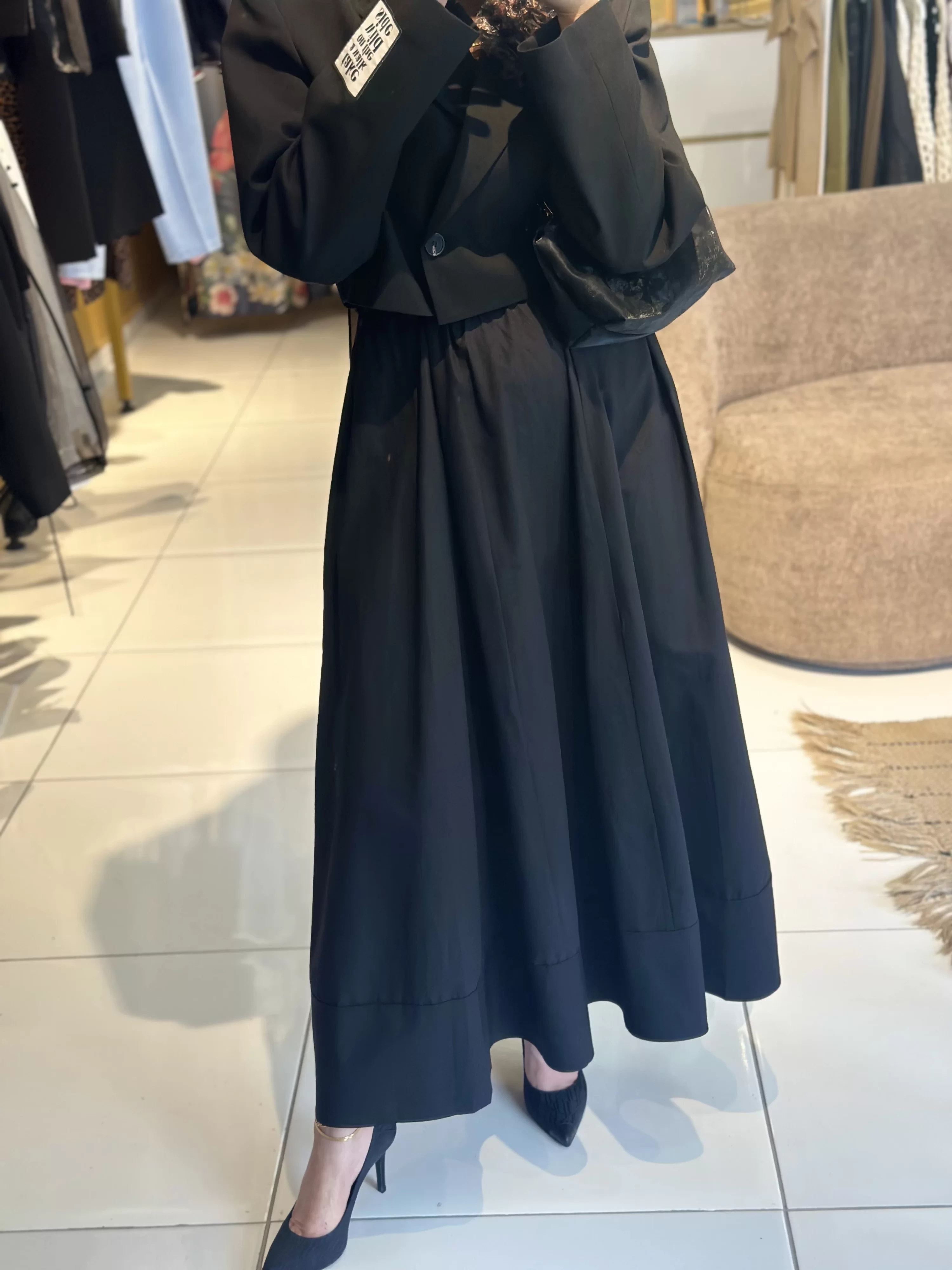 Poplin Etek Siyah