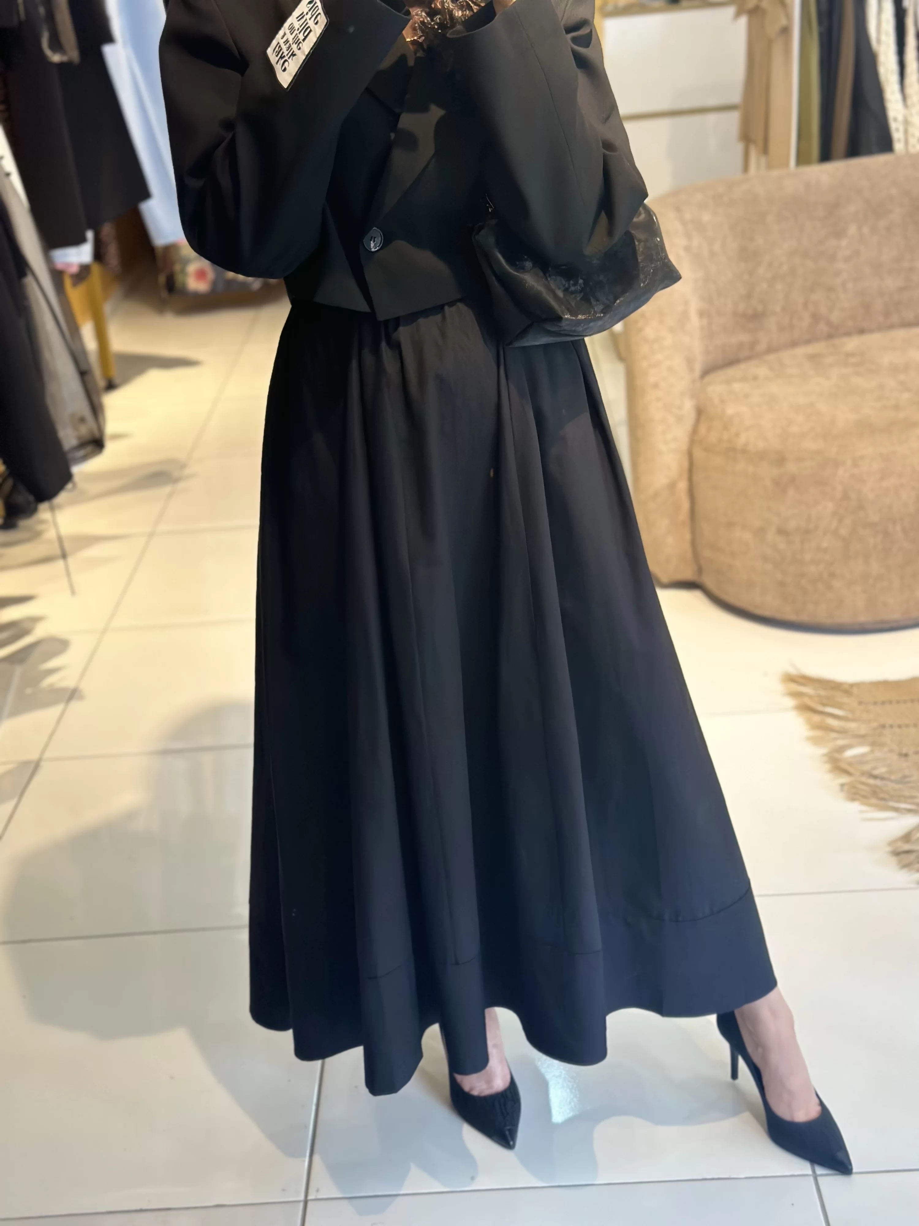 Poplin Etek Siyah