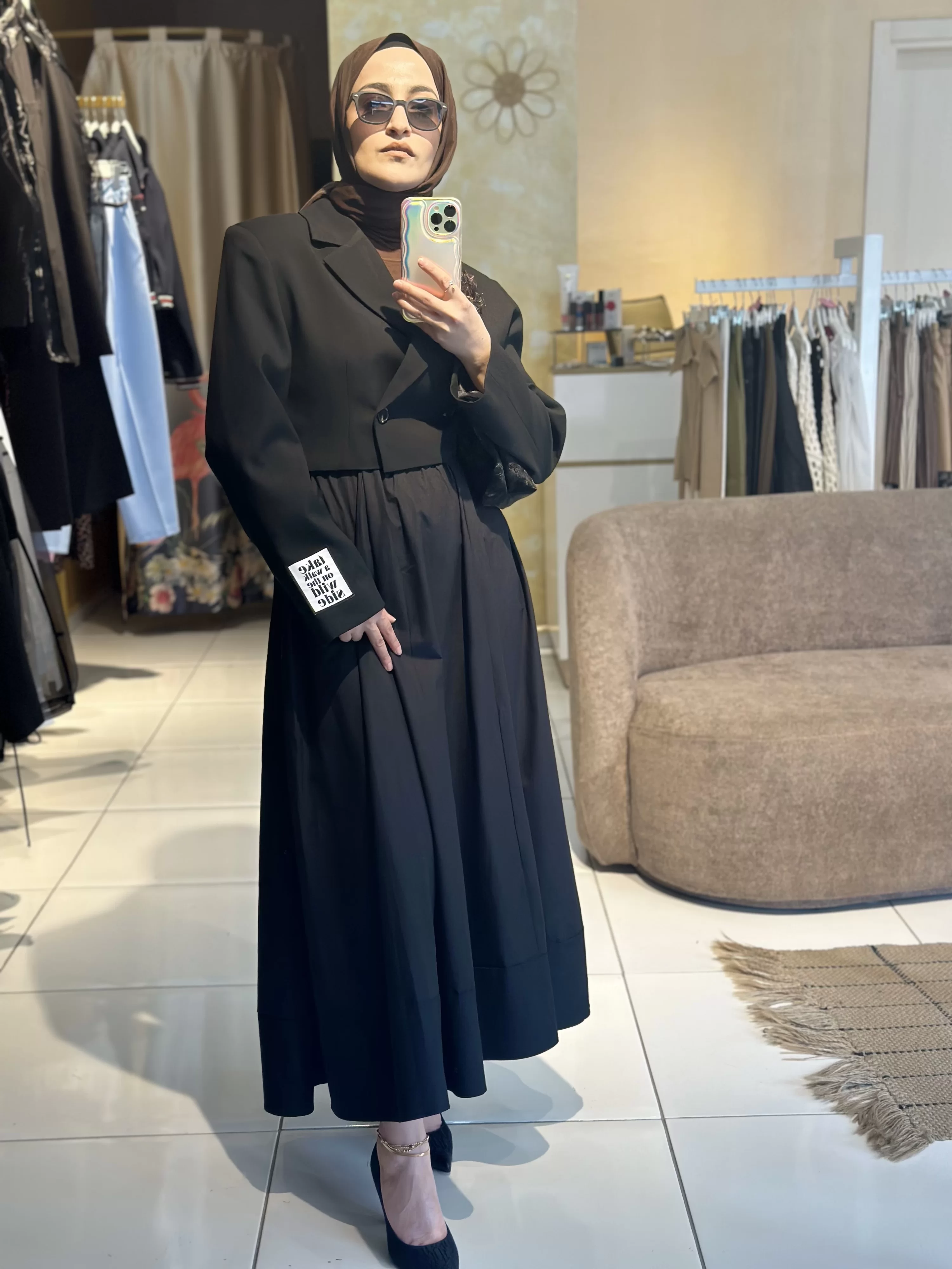 Poplin Etek Siyah