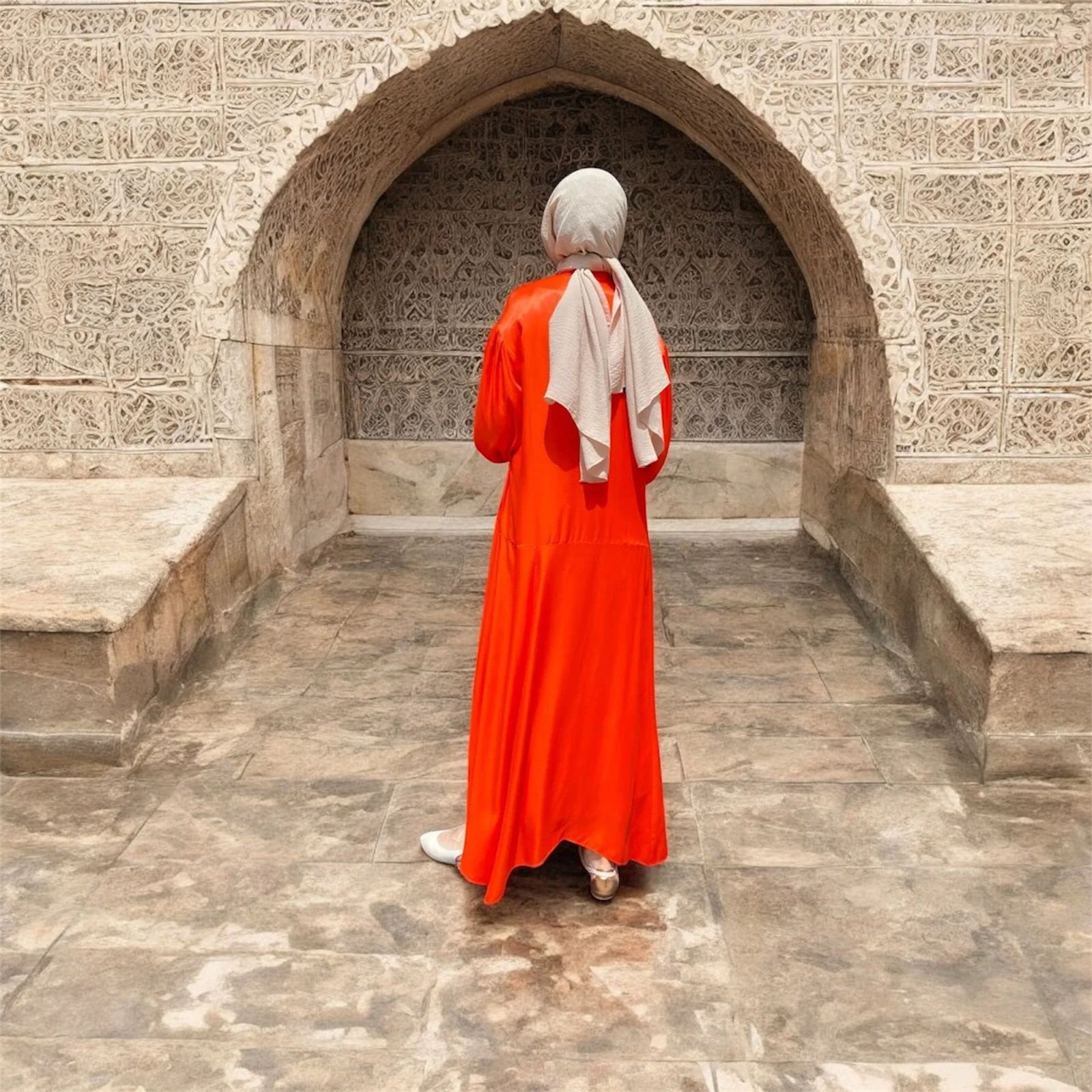 Venöve Stone Elbise Nar Çiçeği