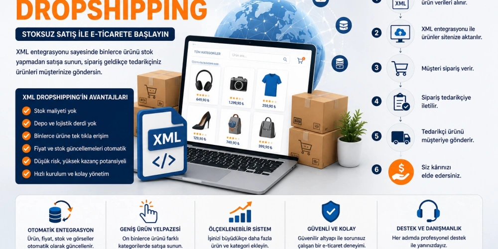 XML Dropshipping Nedir? Stoksuz Satış Sistemi ile E-Ticarete Başlamanın En Kapsamlı Rehberi (2026)