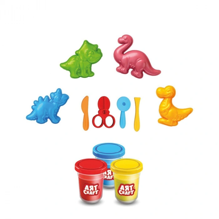 03995 Art Craft 3D Dinozorlar Hamur Set 168 Gr -Fent