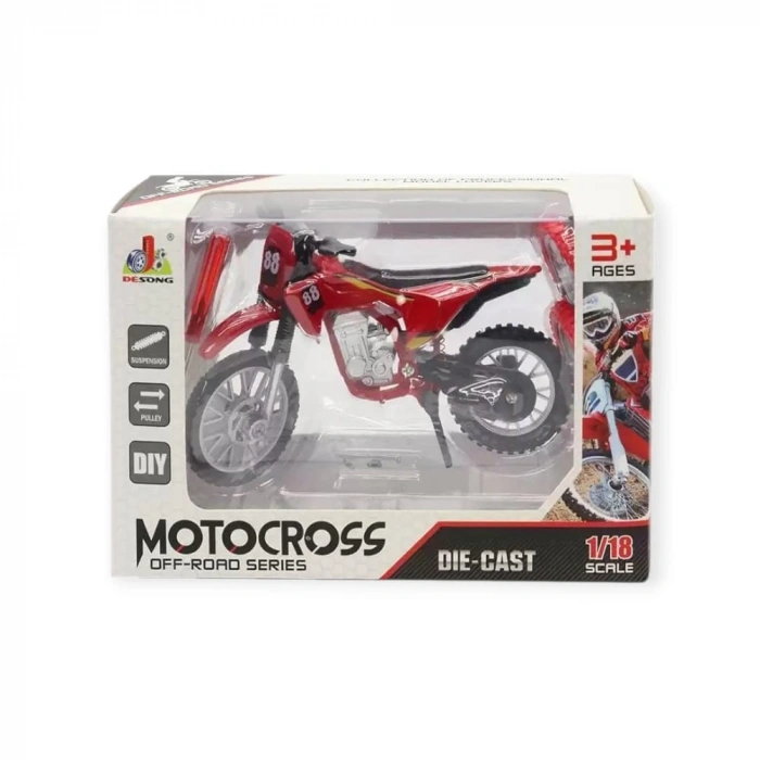 1:18 Ölçekli Model Motosiklet - DS928 - Kırmızı - 1 ADET