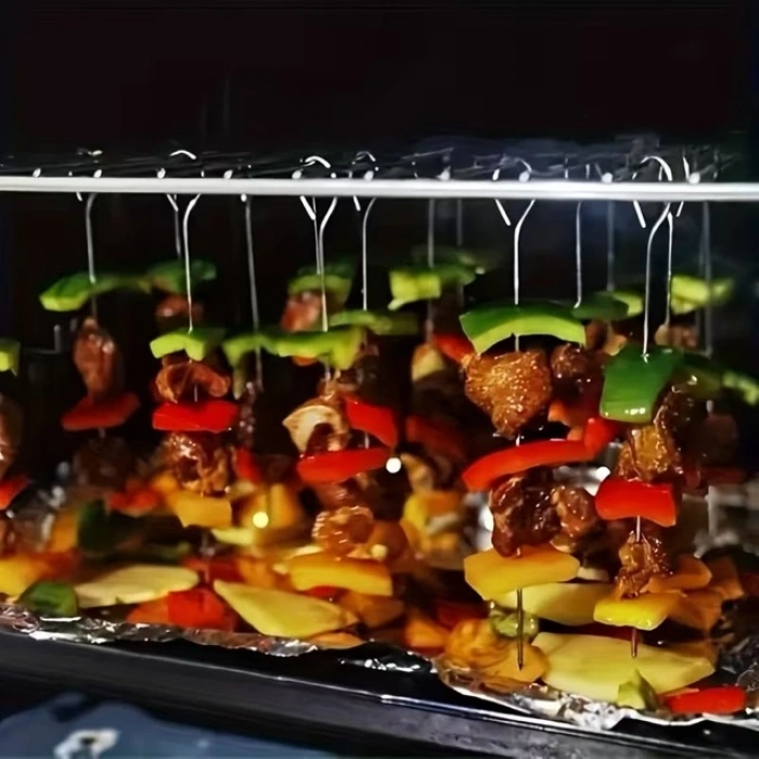 10 Adet Paslanmaz Çelik Mangal Şişi Seti – 20 cm Metal  Şiş ve Izgara Şişleri