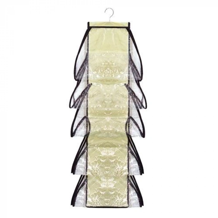 10 Bölmeli Dolap İçi Şeffaf Çanta Organizeri