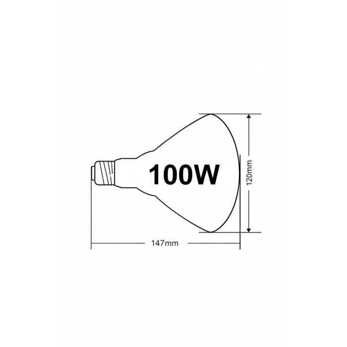 100W Isıtıcı Ampul Kırmızı Isı Lambası Civciv Kümes Kuluçka E27 Duy Isıtma Ampulü (  )