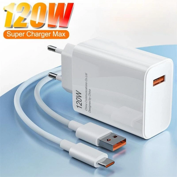 120W Turbo Saniye Göstergeli Hızlı Şarj Aleti Adaptör Kablo Set (MARKASİZ) (  )