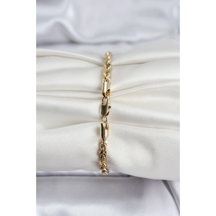 14K Gold Renk Kaplama Burgu Zincir Model CM Kadın Bileklik