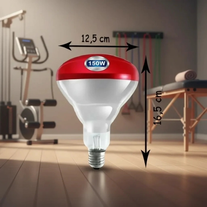 150w Kızılötesi (infrared) Isıtıcılı Fizik Tedavi Lambası (Kırmızı Işık) E27 (Kalın Duy) (  )