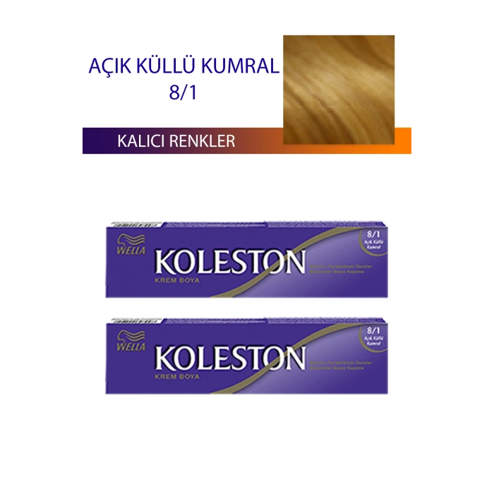 2 Adet Single Tüp Boya Saç Boyası Açık Küllü Kumral 8/1 (74)