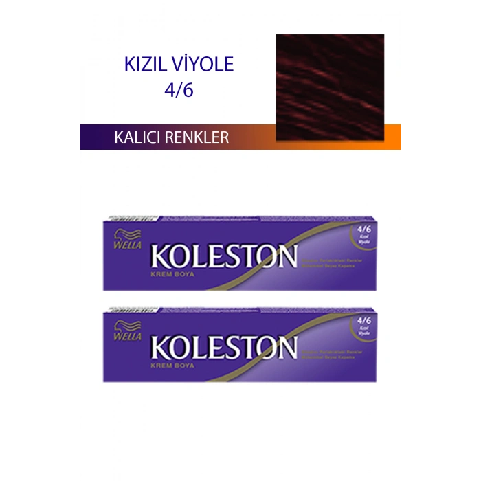 2 Adet Single Tüp Boya Saç Boyası Kızıl Viyole 4/6 (74)